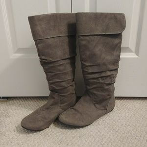 Grey Slouch boots